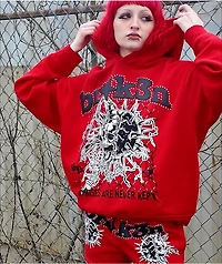Broken Promises Breakthrough Red Rhinestone Hoodie