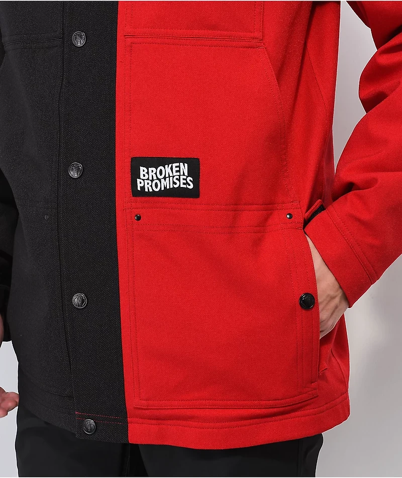 Broken Promises Bred Black & Red 10K Snowboard Jacket