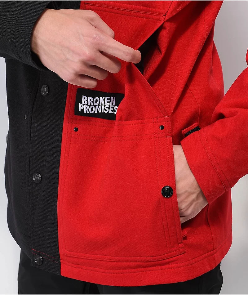 Broken Promises Bred Black & Red 10K Snowboard Jacket