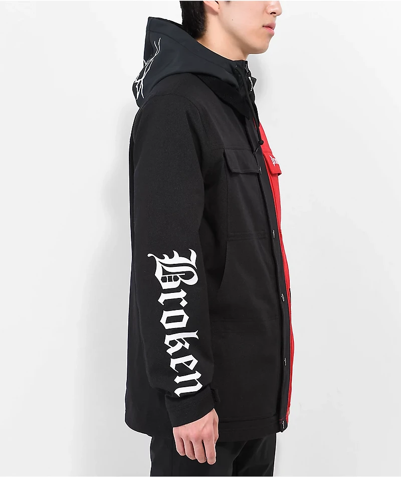 Broken Promises Bred Black & Red 10K Snowboard Jacket