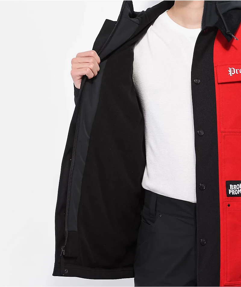 Broken Promises Bred Black & Red 10K Snowboard Jacket