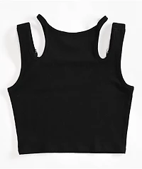 Broken Promises Buckle K9 Black Crop Tank Top