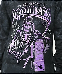 Broken Promises Call Waiting Black Tie Dye Long Sleeve T-Shirt