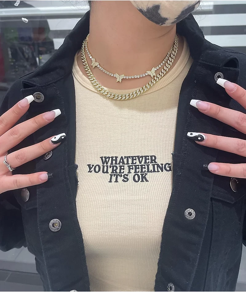 Broken Promises Catch Feelings Cream Crop T-Shirt