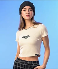 Broken Promises Catch Feelings Cream Crop T-Shirt