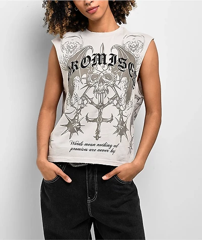 Broken Promises Chandelier Natural Tank Top
