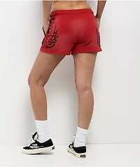 Broken Promises Chaotic Harmony Red Sweat Shorts