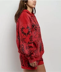 Broken Promises Chaotic Harmony Red Zip Hoodie