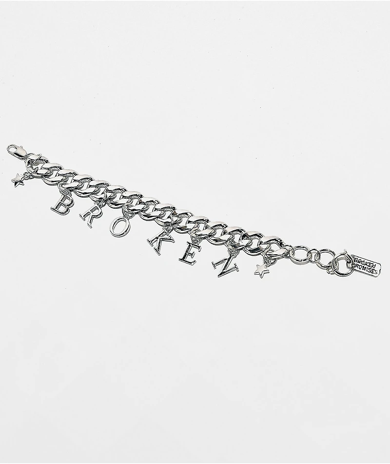 Broken Promises Charmed Silver Bracelet