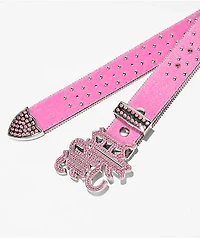 Broken Promises Charmed Studded Pink Pony Hair Belt