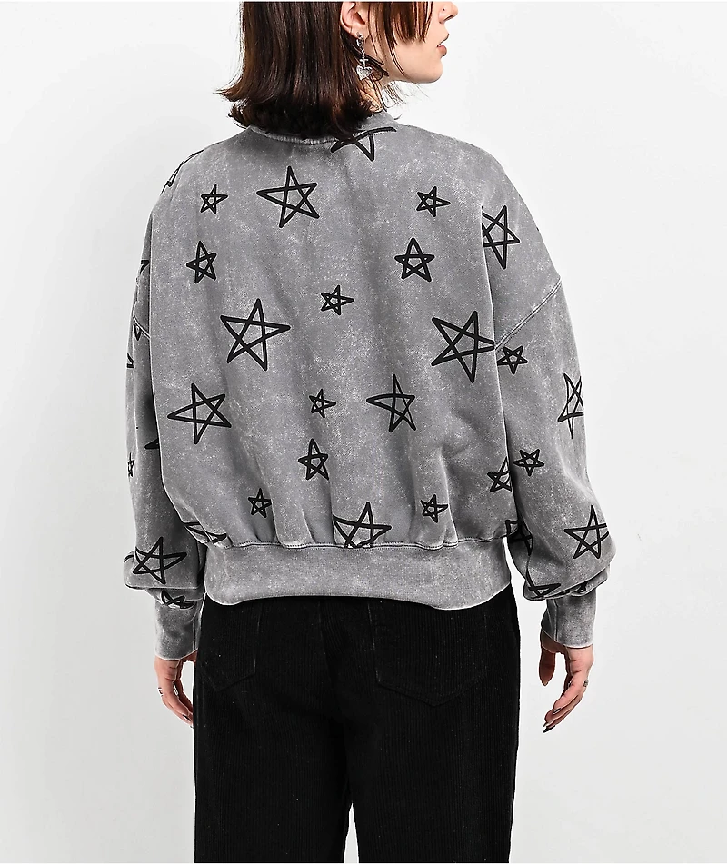 Broken Promises Chuck Grey Crop Crewneck Sweatshirt