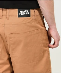 Broken Promises Cobweb Embroidered Brown Skate Pants