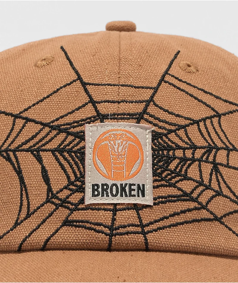 Broken Promises Cobweb Tan Strapback Hat