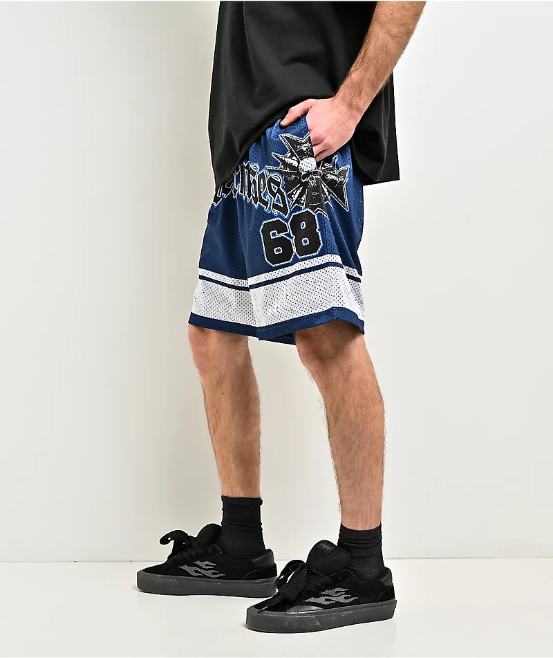 Broken Promises Compass Blue Mesh Shorts