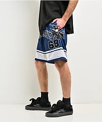 Broken Promises Compass Blue Mesh Shorts