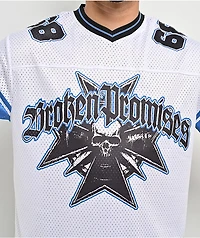 Broken Promises Compass White Crop Football Jersey