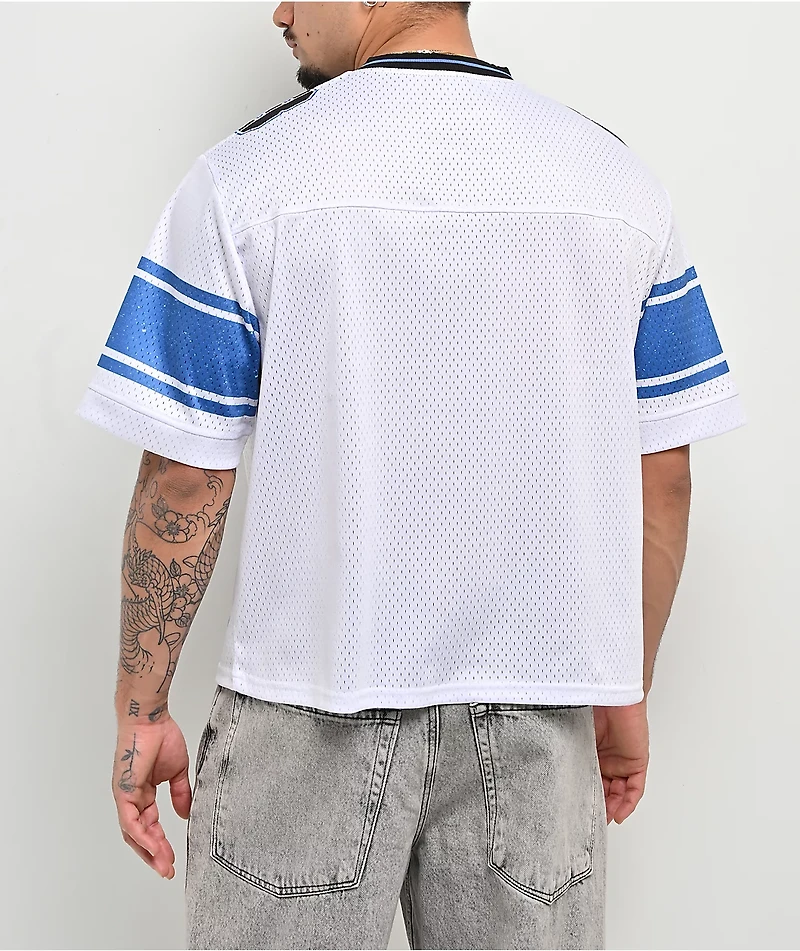 Broken Promises Compass White Crop Football Jersey