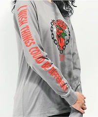 Broken Promises Could Be Different Grey Splitdye Long Sleeve T-Shirt