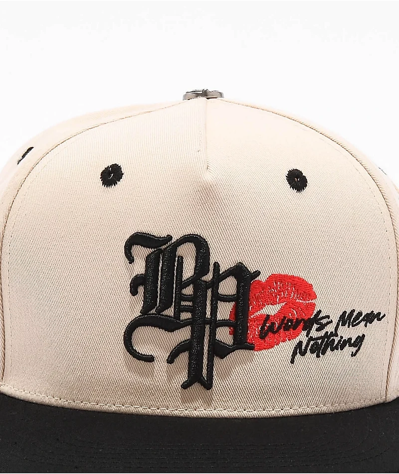 Broken Promises Crave Cream & Black Snapback Hat