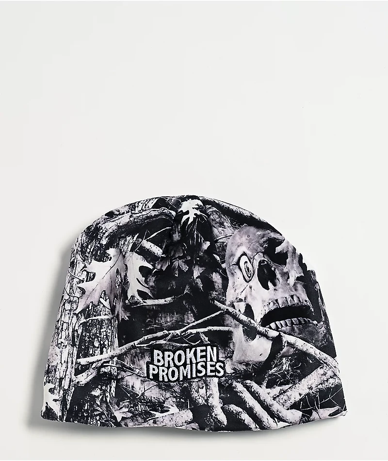 Broken Promises Cremation Grey Camo Skully Beanie