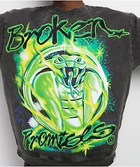 Broken Promises Cross Your Mind Vintage Black Crew Neck Sweatshirt