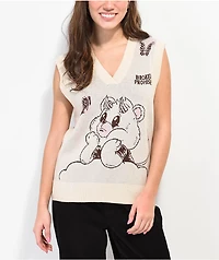 Broken Promises Cry Later Cream Sweater Vest