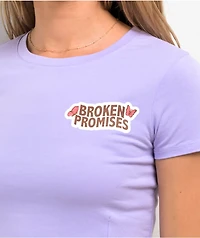 Broken Promises Cry Later Purple Crop T-Shirt