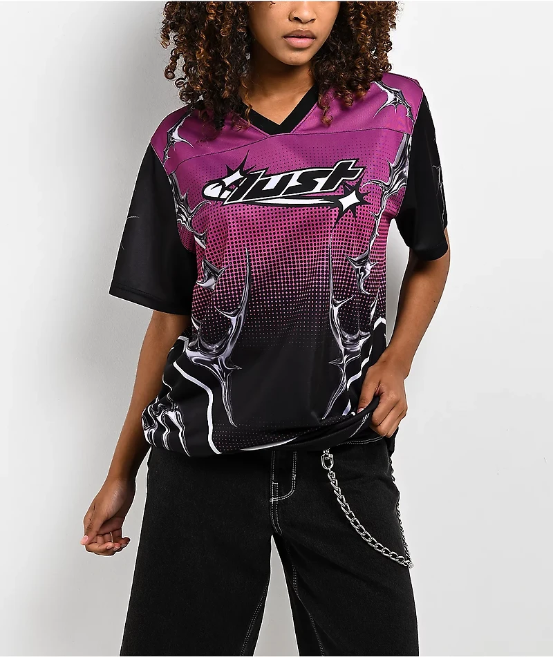 Broken Promises Cyber Lust Purple & Black Oversized Jersey