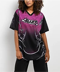 Broken Promises Cyber Lust Purple & Black Oversized Jersey