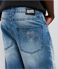 Broken Promises CyberSig Blue Wash Baggy Jeans