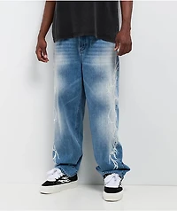 Broken Promises CyberSig Blue Wash Baggy Jeans