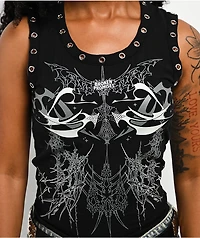Broken Promises Cybercore Black Crop Tank Top