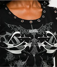 Broken Promises Cybercore Black Crop Tank Top