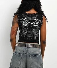 Broken Promises Cybercore Black Crop Tank Top