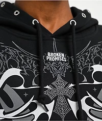 Broken Promises Cybercore Horned Black Hoodie