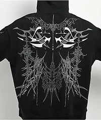 Broken Promises Cybercore Horned Black Hoodie