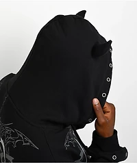 Broken Promises Cybercore Horned Black Hoodie