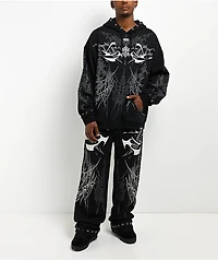 Broken Promises Cybercore Horned Black Hoodie