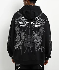 Broken Promises Cybercore Horned Black Hoodie