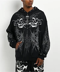 Broken Promises Cybercore Horned Black Hoodie