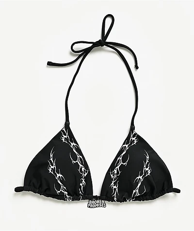 Broken Promises Cybersigilism Black Triangle Bikini Top