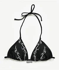 Broken Promises Cybersigilism Black Triangle Bikini Top