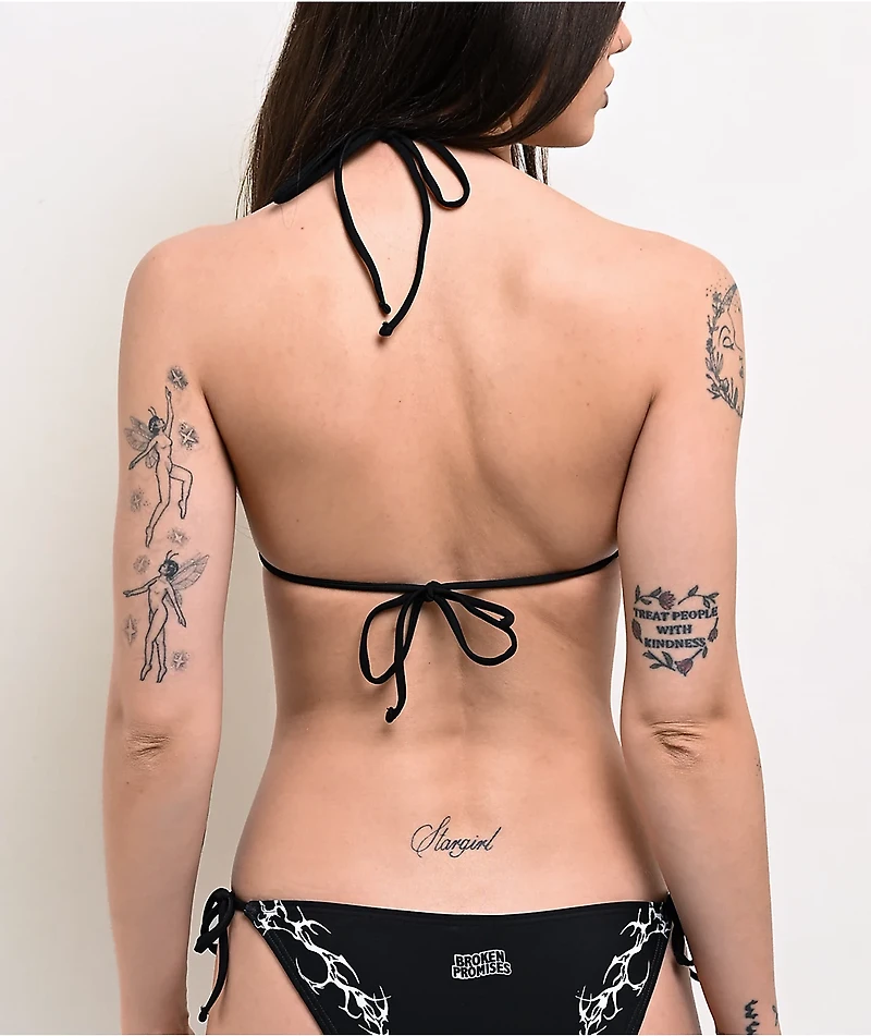 Broken Promises Cybersigilism Black Triangle Bikini Top