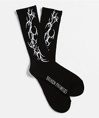 Broken Promises Cyberwire Black Crew Socks