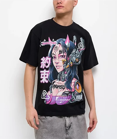 Broken Promises Cyborg Girl Black T-Shirt
