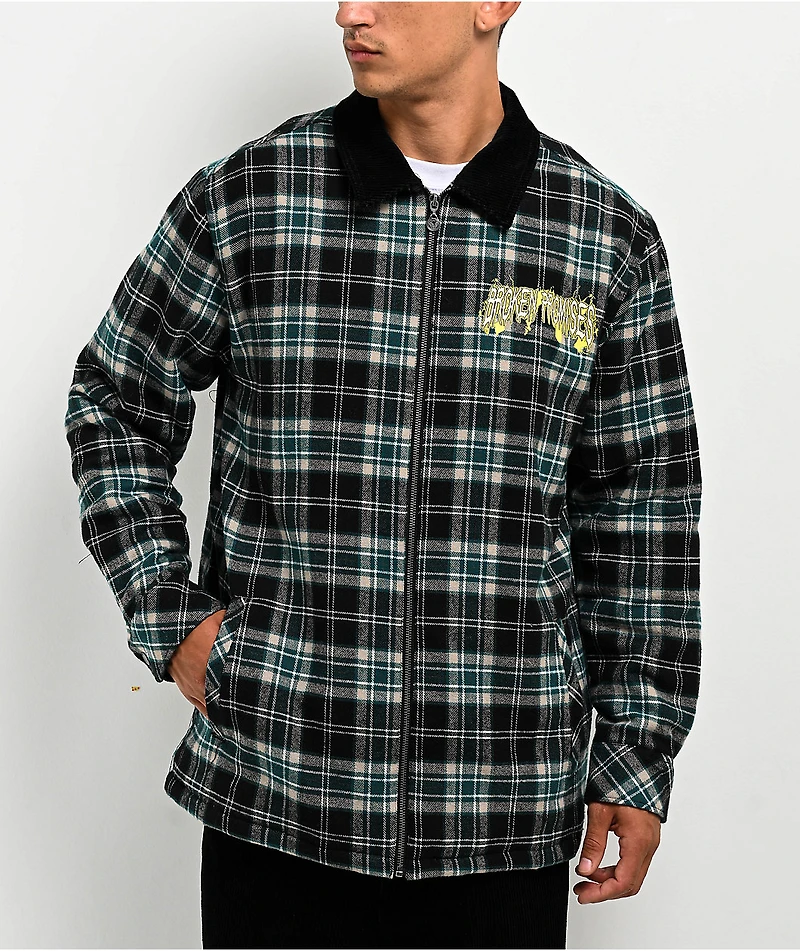 Broken Promises Damsel Distress Black & Blue Flannel Jacket