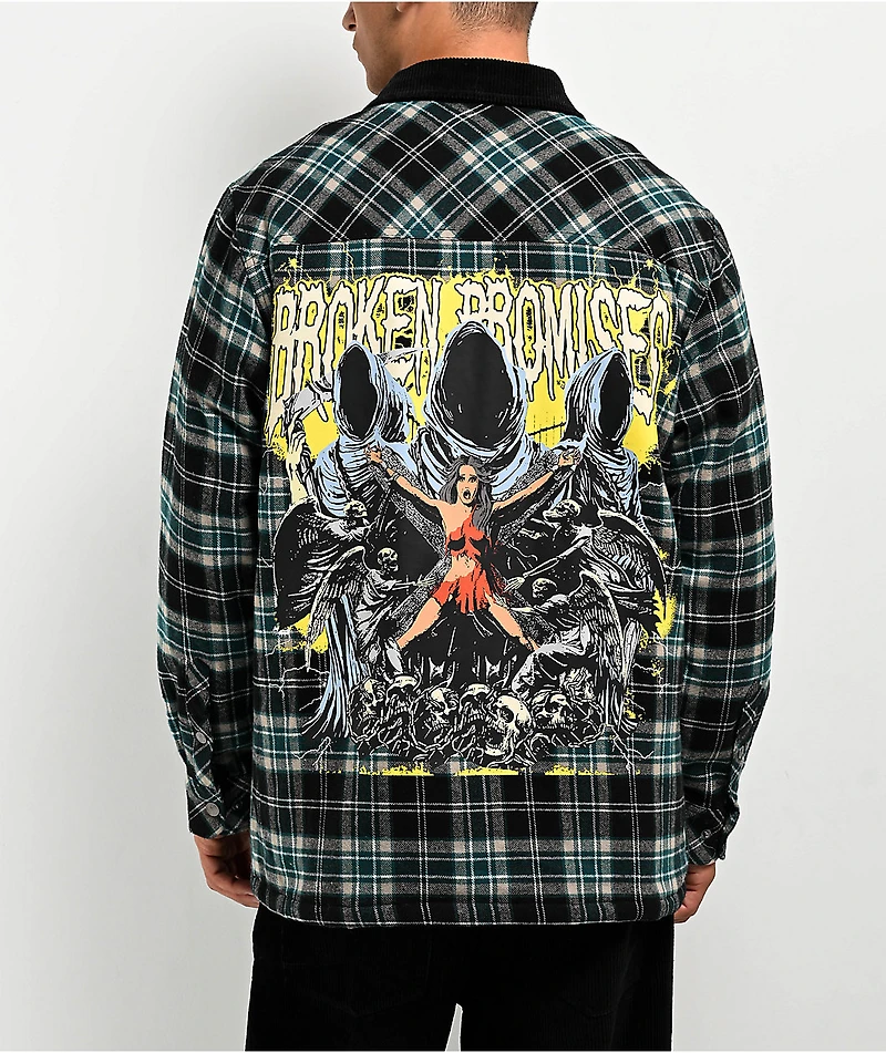 Broken Promises Damsel Distress Black & Blue Flannel Jacket