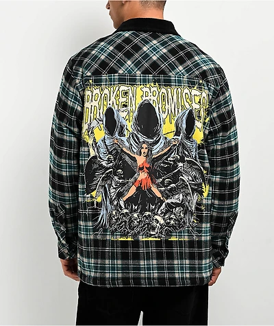 Broken Promises Damsel Distress Black & Blue Flannel Jacket