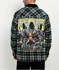 Broken Promises Damsel Distress Black & Blue Flannel Jacket