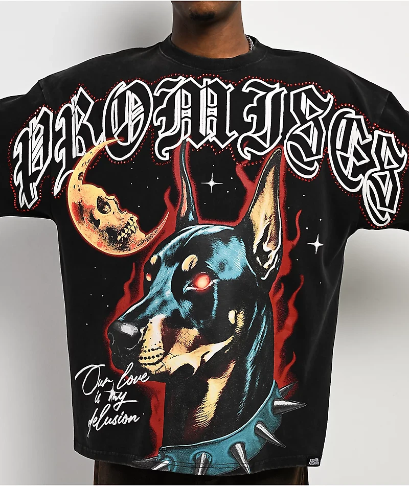 Broken Promises Delusion Black Wash T-Shirt